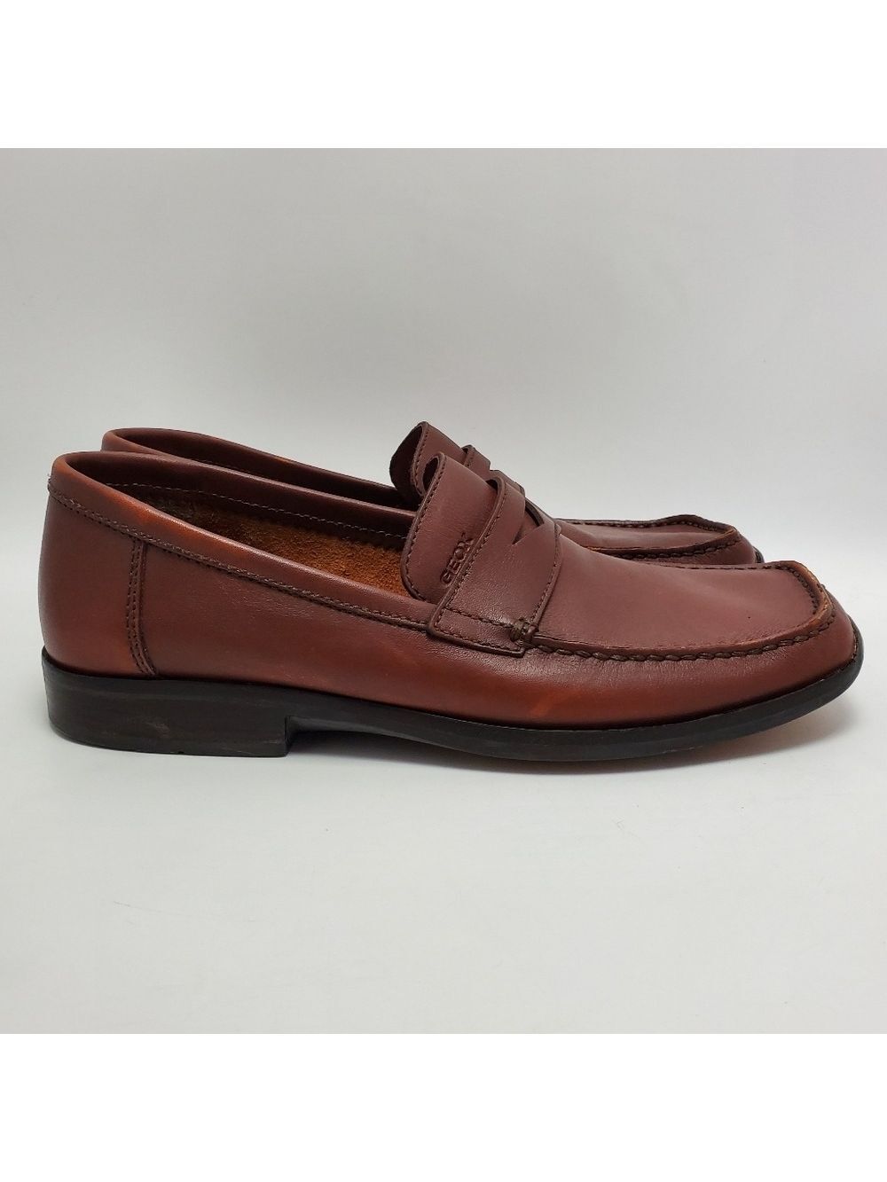 Geox Respira Cuoio Natural Leather Loafers Slip On Shoes Brown Size 42
